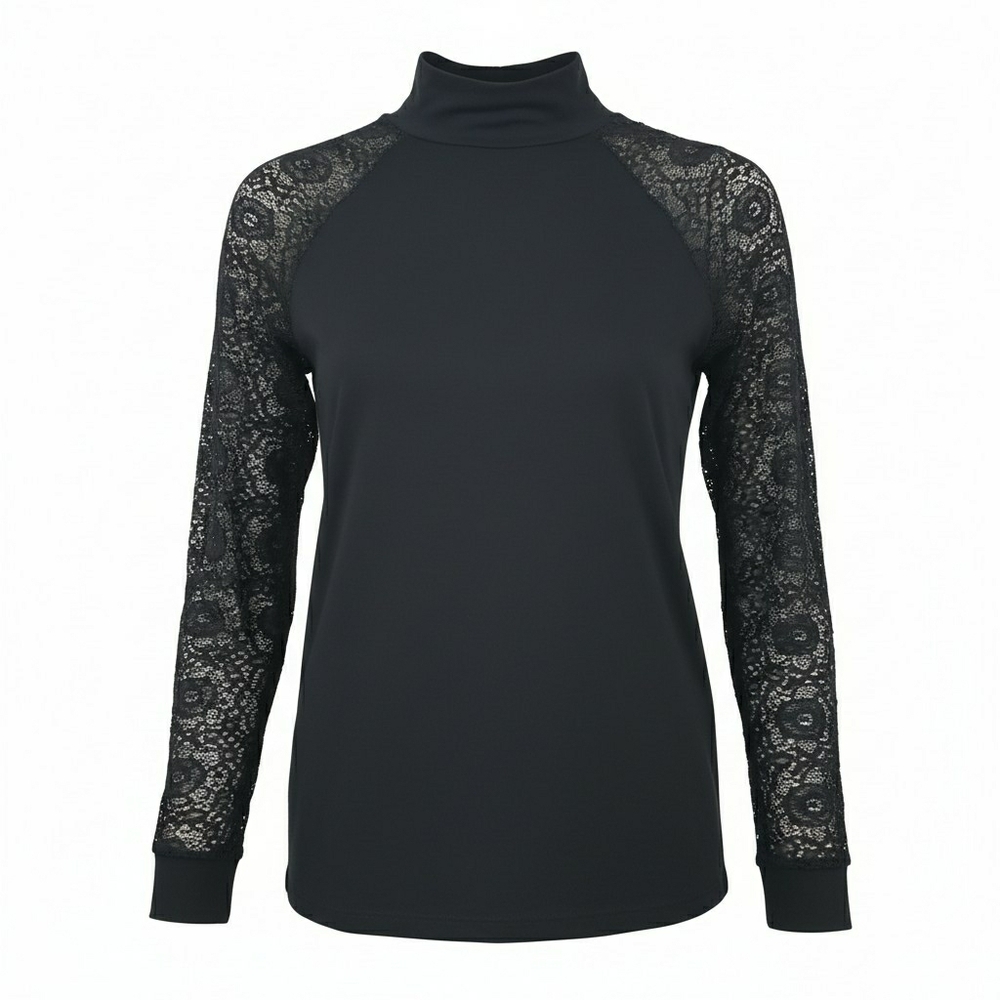 Storm Lace Sleeve Mock-Neck Whimsigoth Dark Romantic Blouse Size Medium